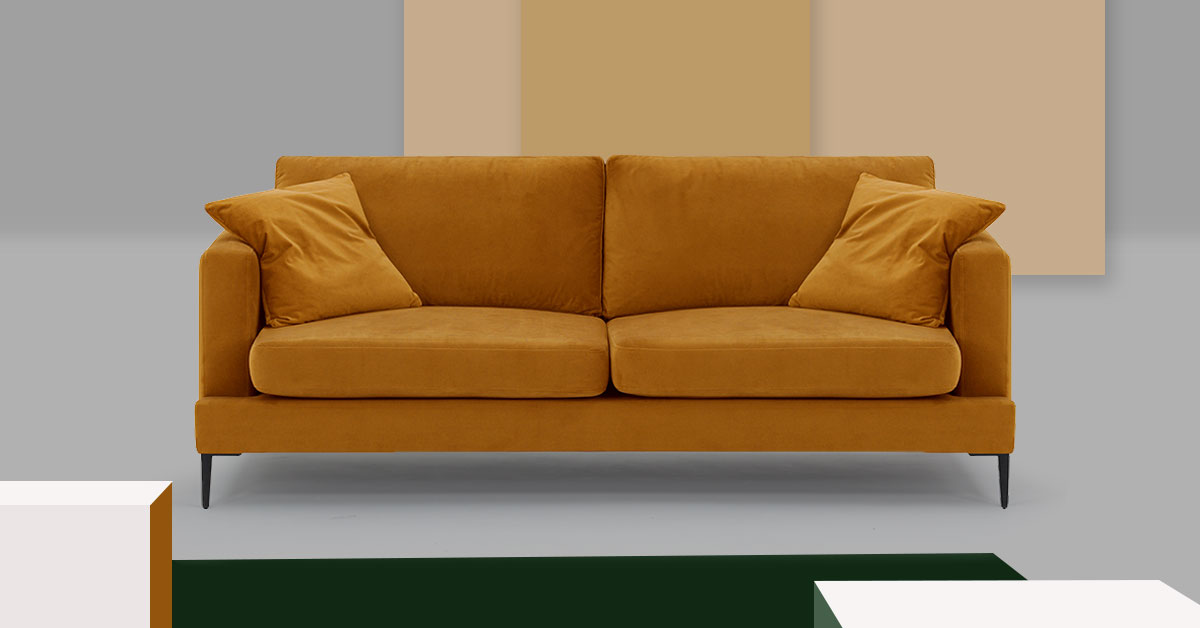 Ein gelbes Sofa im Salon. 3 Ideen für einen herbstlichen Salon